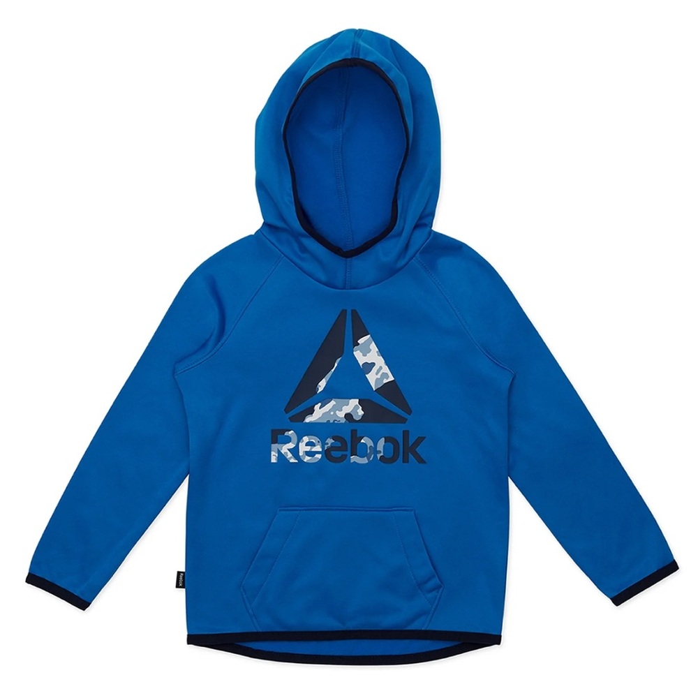 Reebok Boys Blue Pullover Hoodie 3T Soft Toddler Athletic Sweatshirt Casual